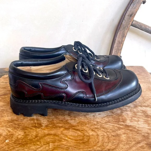 SOLD-JOHN FLUEVOG ANGELS FLAME Black Cordovan Leather Heavy Seventh Heaven Soles - Picture 7 of 14